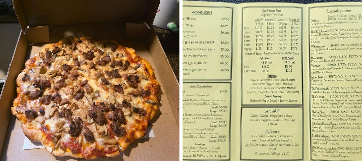Paisano's Pizza Menu